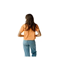 T-shirt court épais à imprimé intégral orange Illinois Fighting Illini pour femme