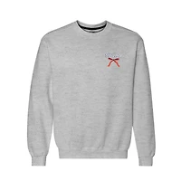 Women's  Heather Gray Illinois Fighting Illini Classic Merry Christmas Tree Crewneck Sweatshirt