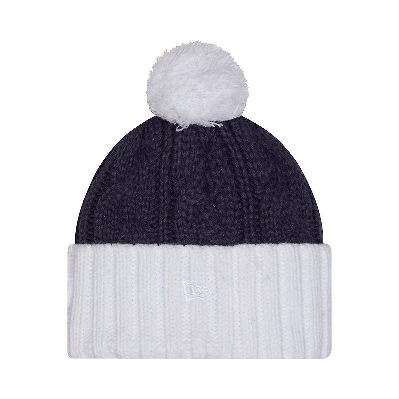 Women's New Era  Navy Illinois Fighting Illini Tonal Cuffed Knit Hat with Double Poms