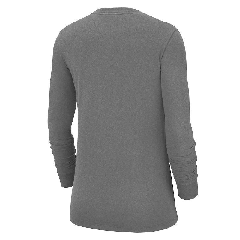 T-shirt Nike gris pour femme avec logo principal des Fighting Illini de l'Illinois