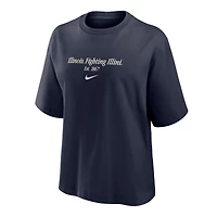 T-shirt Nike bleu marine Illinois Fighting Illini Boxy pour femme