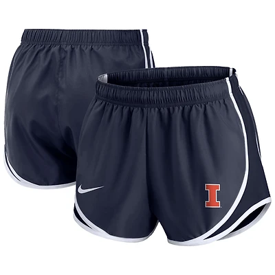 Short Nike Tempo Dri-FIT bleu marine pour femme, Illinois Fighting Illini