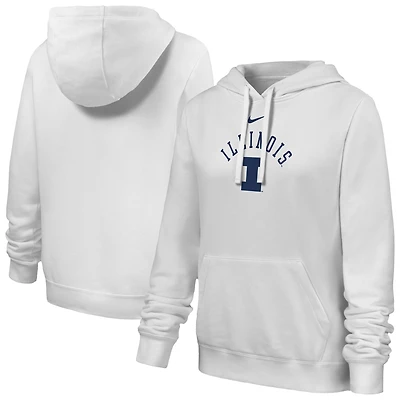 Sweat à capuche polaire Nike blanc pour femme, Illinois Fighting Illini Club