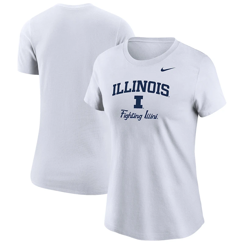 Women's Nike White Illinois Fighting Illini Primary T-Shirt