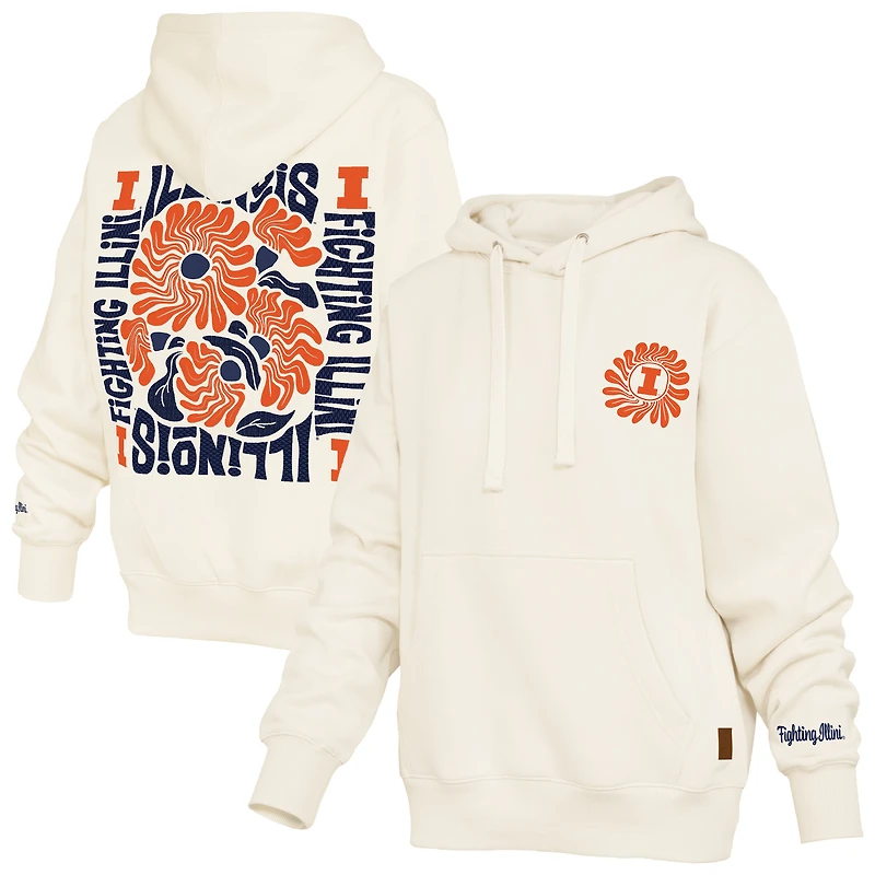 Women's Pressbox  Cream Illinois Fighting Illini Elena Janise Hoodie