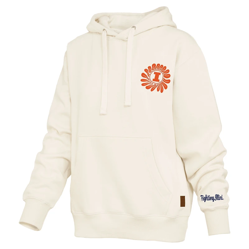 Women's Pressbox  Cream Illinois Fighting Illini Elena Janise Hoodie