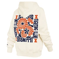 Sweat à capuche crème Pressbox pour femmes, Illinois Fighting Illini Elena Janise