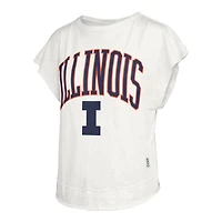 Women's Pressbox  Cream Illinois Fighting Illini Nelson Movement Open Back Slub T-Shirt