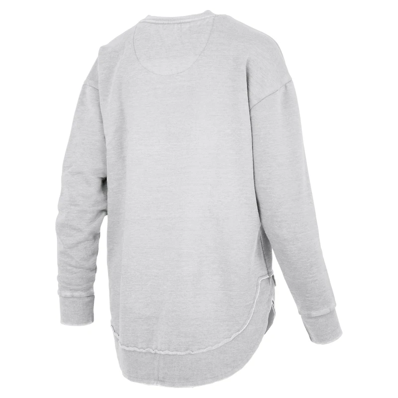 Women's Pressbox Heather Gray Illinois Fighting Illini Marcus East Hall Poncho V-Neck Sweatshirt