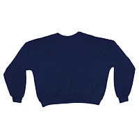 Women's Pressbox Navy Illinois Fighting Illini Oversized Janice Waist-Length Sweatshirt