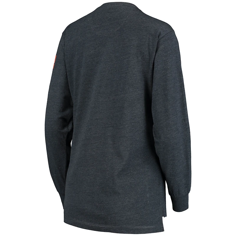T-shirt à manches longues Pressbox Illinois Fighting Illini Two-Hit Canyon pour femme, bleu marine