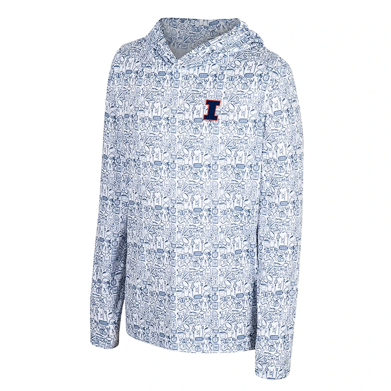 Sweat à capuche imprimé intégral Illinois Fighting Illini Navy Colosseum pour jeunes