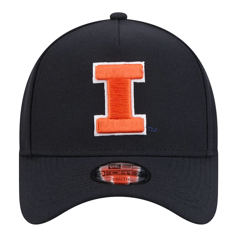 Youth New Era Navy Illinois Fighting Illini 9FORTY A-Frame Adjustable Hat