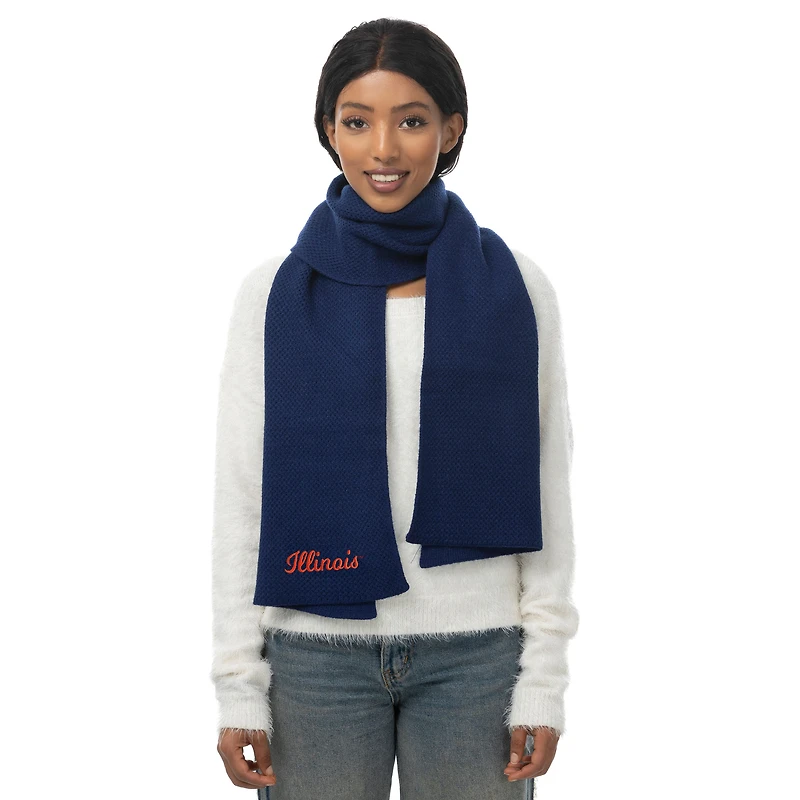 Écharpe en tricot tendance bleu marine ZooZatz Illinois Fighting Illini