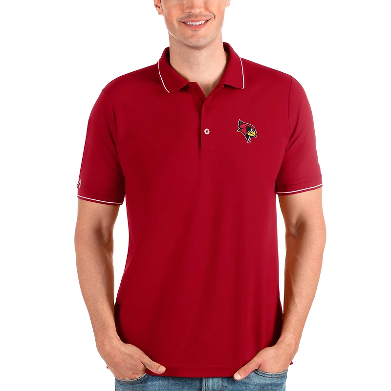 Polo Affluent rouge Antigua pour homme des Redbirds de l'État l'Illinois