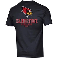 Men's Champion Black Illinois State Redbirds Stack 2-Hit T-Shirt