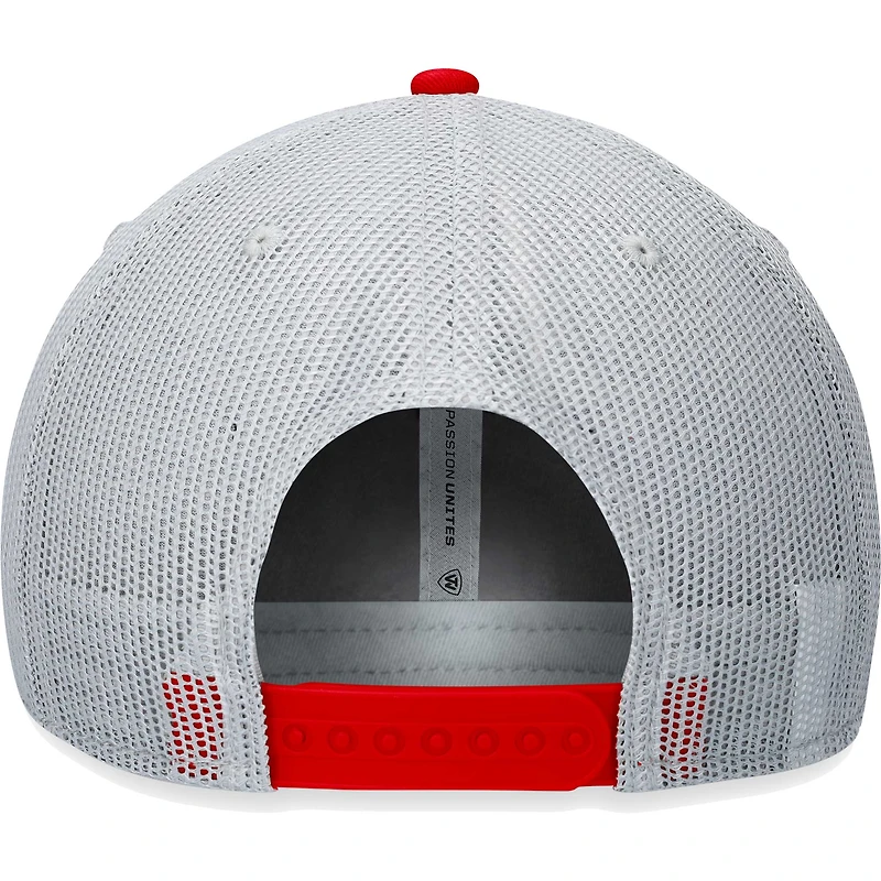 Casquette réglable pour homme Top of the World Illinois Fighting Illini Aurora Trucker gris/rouge