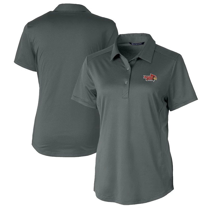 Women's Cutter & Buck Gray Illinois State Redbirds Prospect Textured Stretch Polo