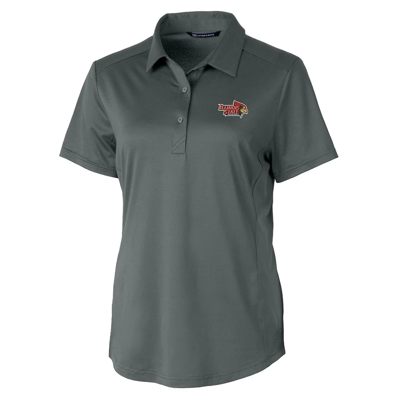 Women's Cutter & Buck Gray Illinois State Redbirds Prospect Textured Stretch Polo