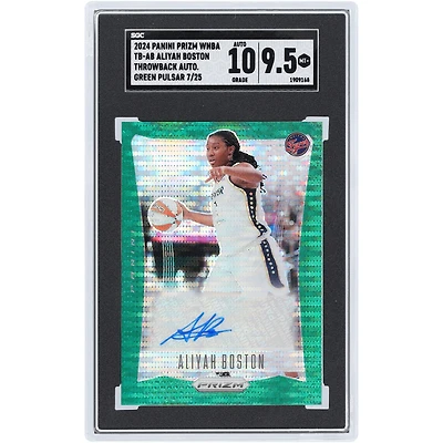 Aliyah Boston Indiana Fever Autographed 2024 Panini Prizm Green Pulsar Prizm #TB-AB #7/25 SGC Authenticated 9.5/10 Card