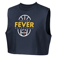 Girls Youth Nike Navy Indiana Fever 2026 Authentic Practice Sleeveless Cropped T-Shirt
