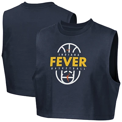 Girls Youth Nike Navy Indiana Fever 2026 Authentic Practice Sleeveless Cropped T-Shirt