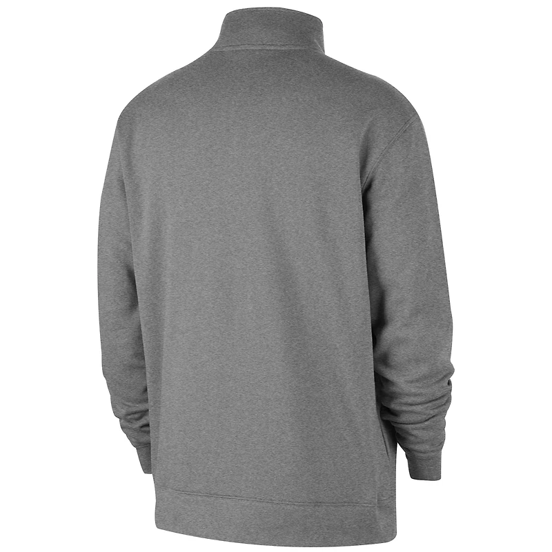 Men's Nike Heather Gray Indiana Fever React Club Half-Zip Pullover