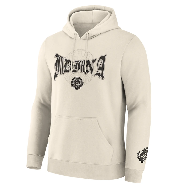 Men's Fanatics  Cream Indiana Fever Legacy Fleece Pullover Hoodie