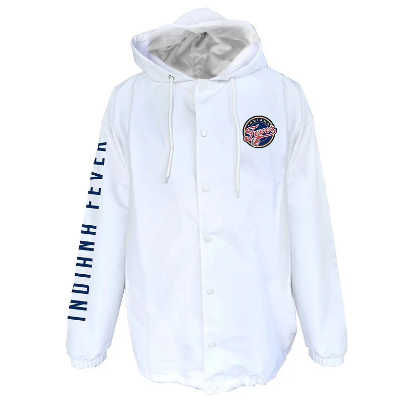 Men's Fanatics White Indiana Fever Logo Full-Snap Nylon Jacket