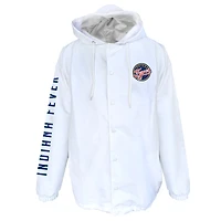 Men's Fanatics  White Indiana Fever Logo Full-Snap Nylon Jacket