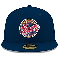 Casquette ajustée New Era bleue pour homme Indiana Fever Team 59FIFTY