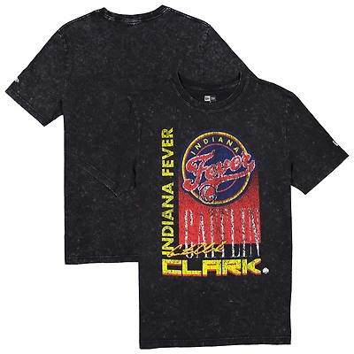 T-shirt Caitlin Clark noir Indiana Fever Full Court Press pour homme New Era, délavé minéral