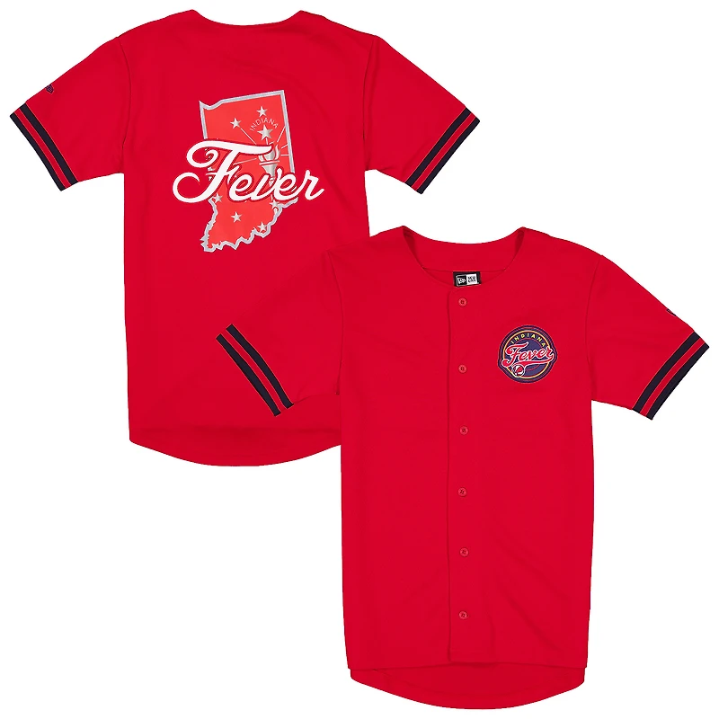Maillot de baseball New Era rouge Indiana Fever pour homme, édition spéciale repêchage WNBA 2026.