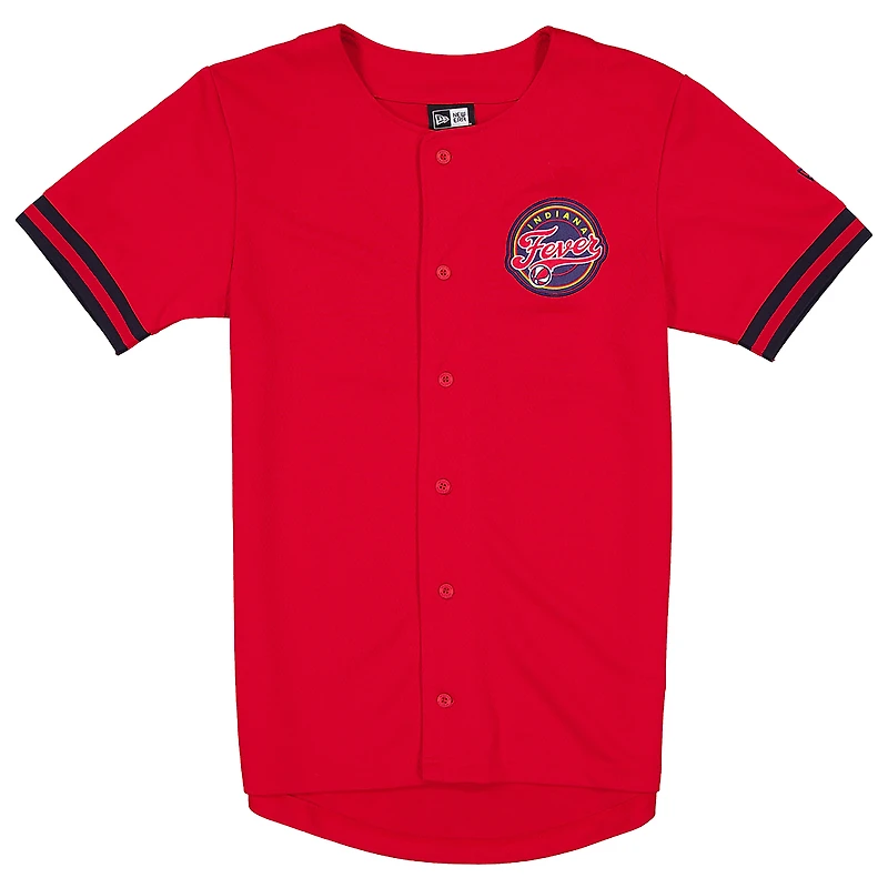 Maillot de baseball New Era rouge Indiana Fever pour homme, édition spéciale repêchage WNBA 2026.
