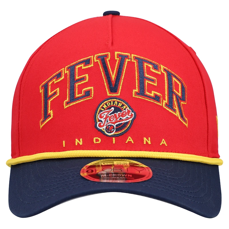 Men's New Era Red Indiana Fever Bold Arch COOLERA 9FORTY A-Frame M-Crown Adjustable Hat
