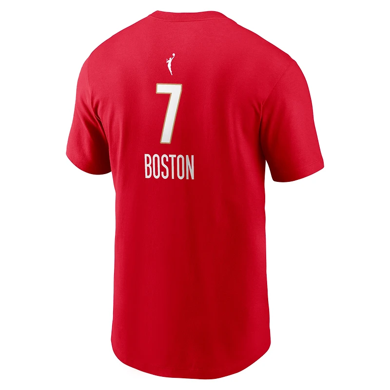 Men's Nike Aliyah Boston Red Indiana Fever Name & Number Rebel Edition T-Shirt