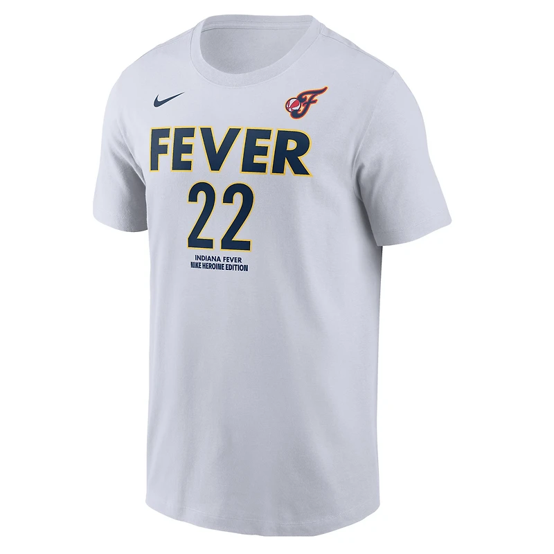 T-shirt Nike pour homme Caitlin Clark blanc Indiana Fever, édition héroïne, nom et numéro