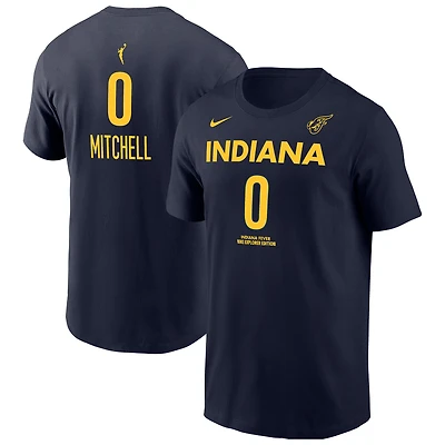 T-shirt Nike Kelsey Mitchell bleu marine pour homme, édition Indiana Fever Explorer, avec nom et numéro