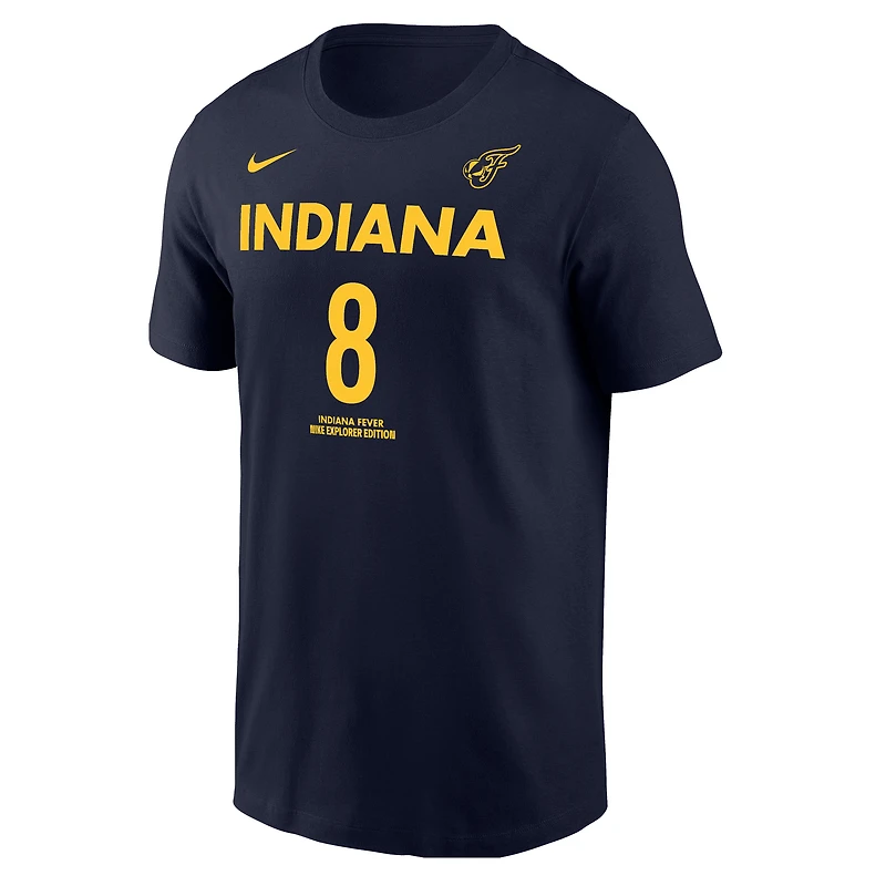 T-shirt Nike Sophie Cunningham bleu marine pour homme avec nom et numéro Indiana Fever Explorer