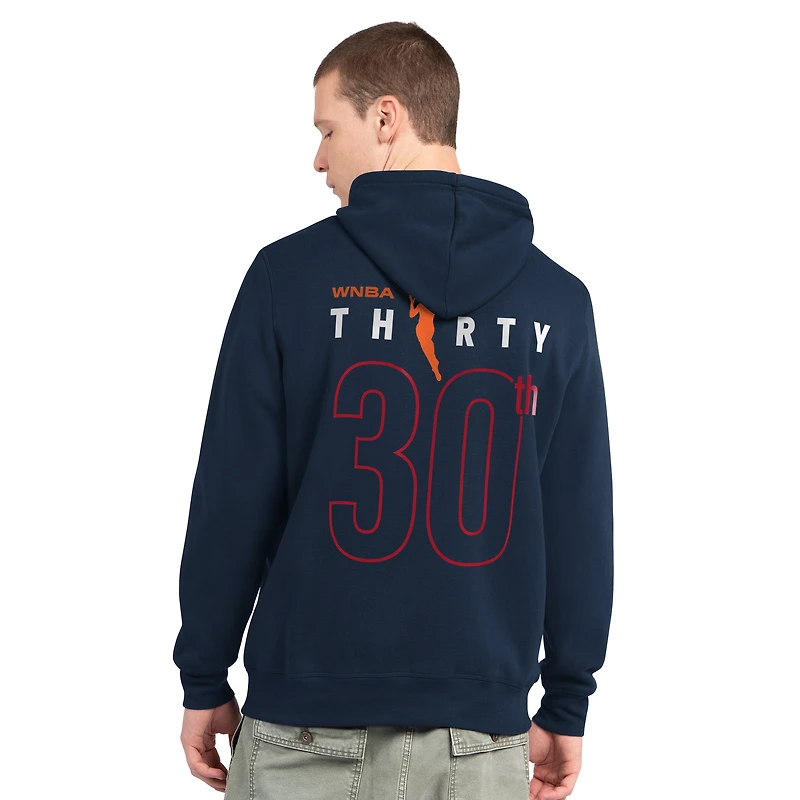 Men's Starter  Navy Indiana Fever 30th Anniversary Pitcher Pullover Hoodie