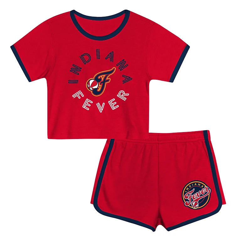 Ensemble t-shirt et short Red Indiana Fever Double Run pour tout-petit