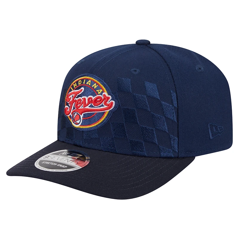 Casquette ajustable unisexe New Era bleu marine Indiana Fever 9SEVENTY à imprimé damier