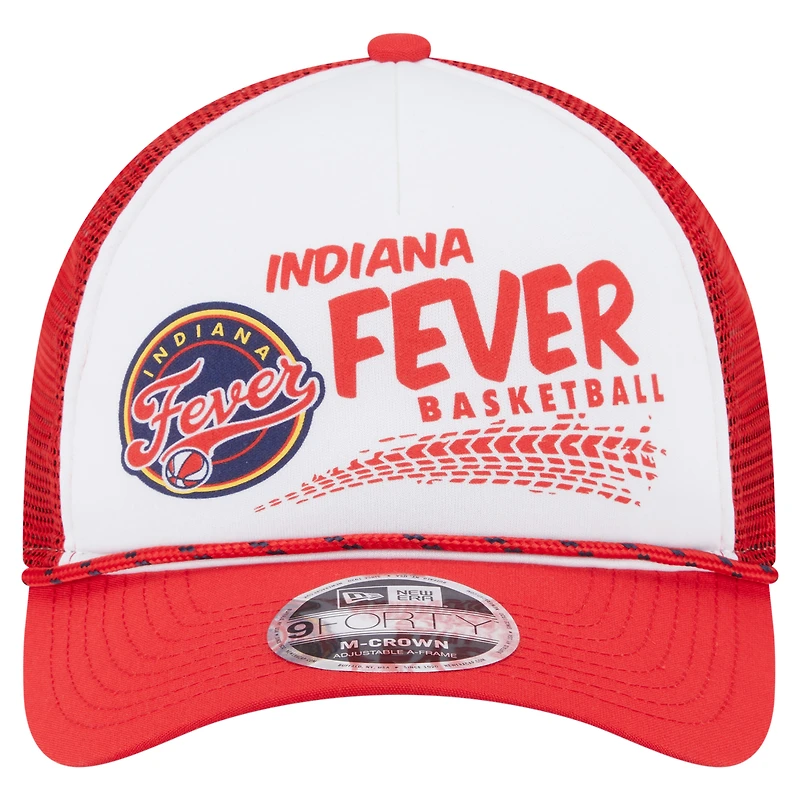 Unisex New Era  White/Red Indiana Fever 9FORTY A-Frame Graphic Trucker Hat