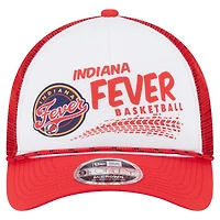 Unisex New Era  White/Red Indiana Fever 9FORTY A-Frame Graphic Trucker Hat