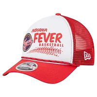 Unisex New Era  White/Red Indiana Fever 9FORTY A-Frame Graphic Trucker Hat