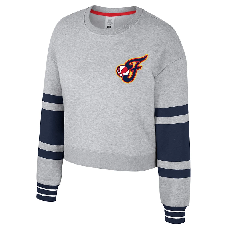 Sweat-shirt court unisexe Stadium Essentials gris chiné Indiana Fever