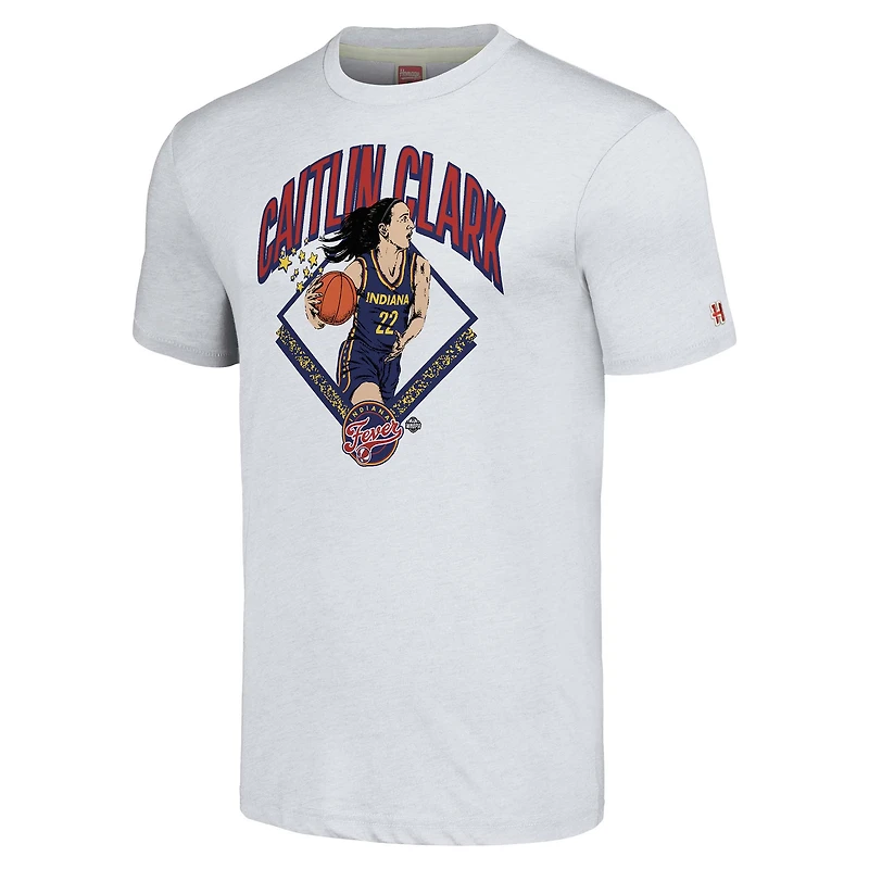 Unisex Homage Caitlin Clark Ash Indiana Fever Tri-Blend T-Shirt