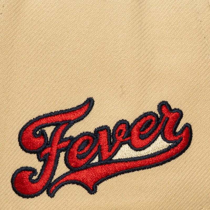 Unisex Mitchell & Ness Khaki/Navy Indiana Fever Pro Pinch Snapback Hat