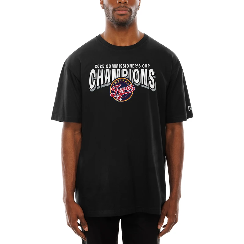 Unisex New Era Black Indiana Fever 2025 WNBA Commissioner's Cup Champions T-Shirt