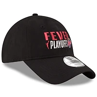 Casquette ajustable unisexe New Era noire Indiana Fever 2025 WNBA Playoffs 9TWENTY